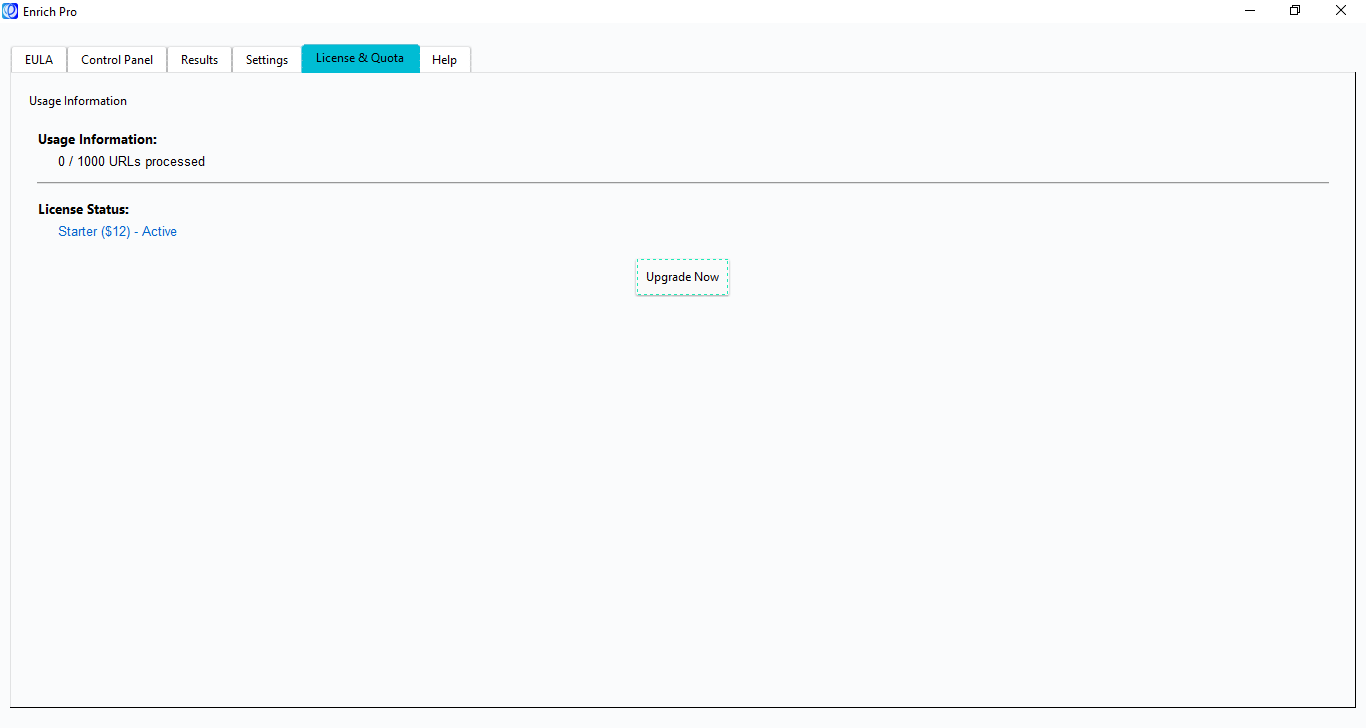 License Tab